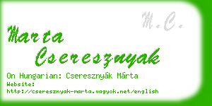 marta cseresznyak business card