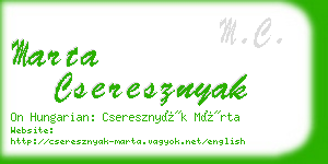 marta cseresznyak business card